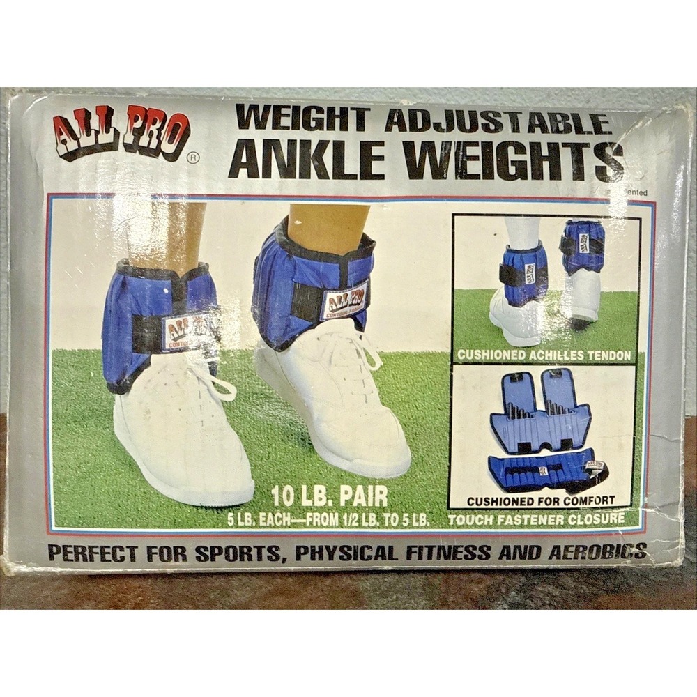 ALL PRO 10LB Set (5LB each ankle) ADJUSTABLE ANKLE WEIGHT - Complete pair